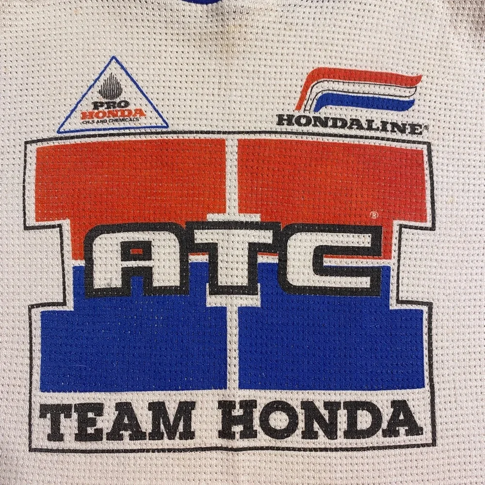 80s Hondaline Team Honda ATC Thermal Jersey USA MADE Vintage Youth Large